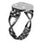 For Apple Watch Ultra 3 2 1 49mm / Series 11 10 46mm / 9 8 7 45mm / SE3 SE2 SE 6 5 4 44mm / 3 2 1 42mm Crown X-Shape Rhinestones Decor Strap Zinc Alloy Watch Band - Black - 1