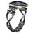 For Fitbit Versa 3 / Sense Rhinestones Decor Crown X-shape Watch Band Zinc Alloy Replace Strap - Black - 2