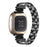 For Fitbit Versa 3 / Sense Rhinestones Decor Crown X-shape Watch Band Zinc Alloy Replace Strap - Black - 3