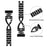 For Fitbit Versa 3 / Sense Rhinestones Decor Crown X-shape Watch Band Zinc Alloy Replace Strap - Black - 4