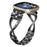 For Fitbit Versa 4 / Sense 2 Zinc Alloy Strap Rhinestones Decor Crown X-shape Smartwatch Band - Black - 2