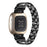 For Fitbit Versa 4 / Sense 2 Zinc Alloy Strap Rhinestones Decor Crown X-shape Smartwatch Band - Black - 3