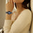 For Fitbit Versa 4 / Sense 2 Zinc Alloy Strap Rhinestones Decor Crown X-shape Smartwatch Band - Black - 7