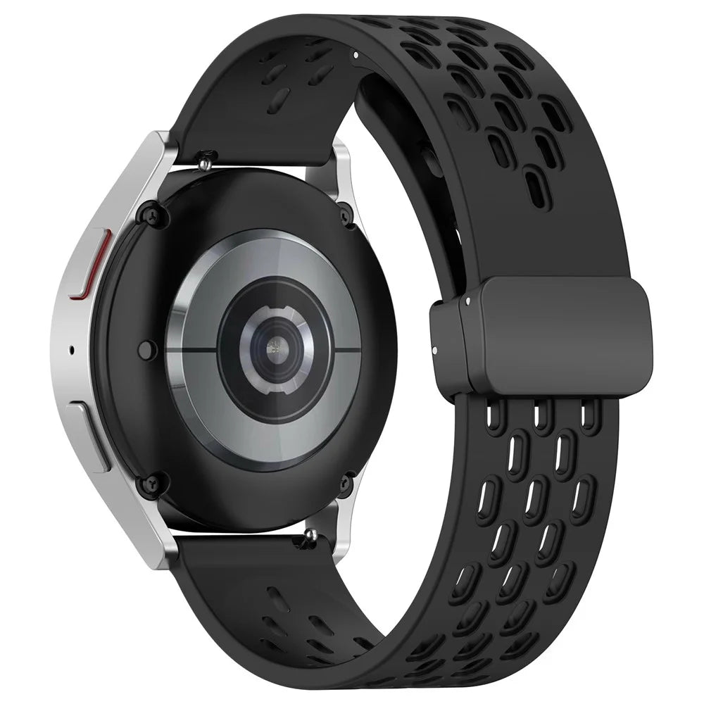 Silicone Watch Band for Samsung Galaxy Watch3 45mm / Huawei Watch GT 5 Pro 46mm / GT 5 46mm / GT 5 Pro 46mm 22mm Replacement Straps - Black - 1