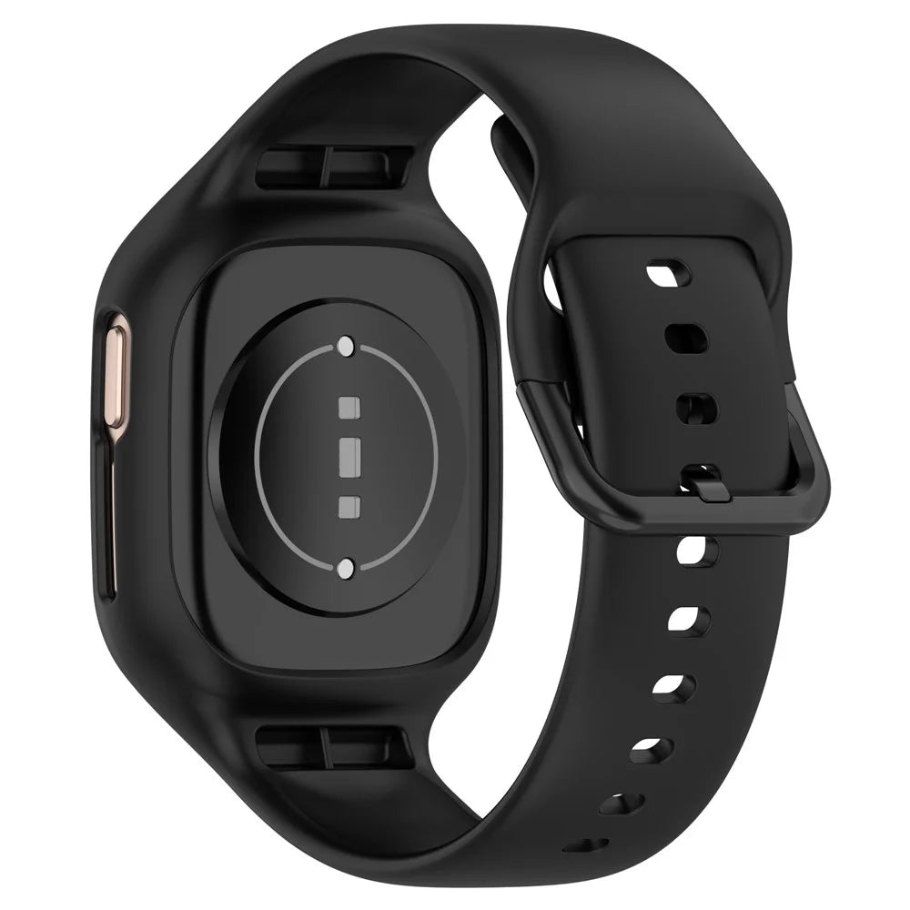 For Honor Watch 4 TMA-L19 Integrated Silicone Strap Watch Case Replacement Wrist Band - Black - 1