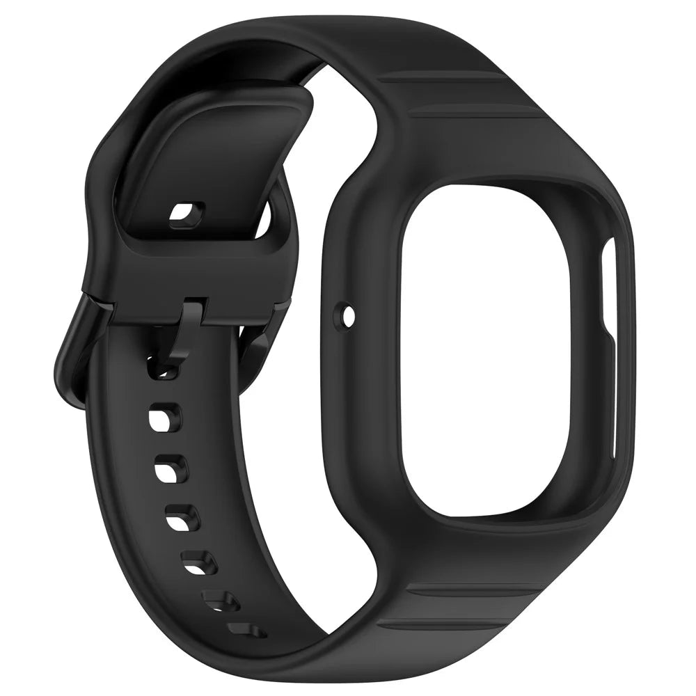 For Honor Watch 4 TMA-L19 Integrated Silicone Strap Watch Case Replacement Wrist Band - Black - 3