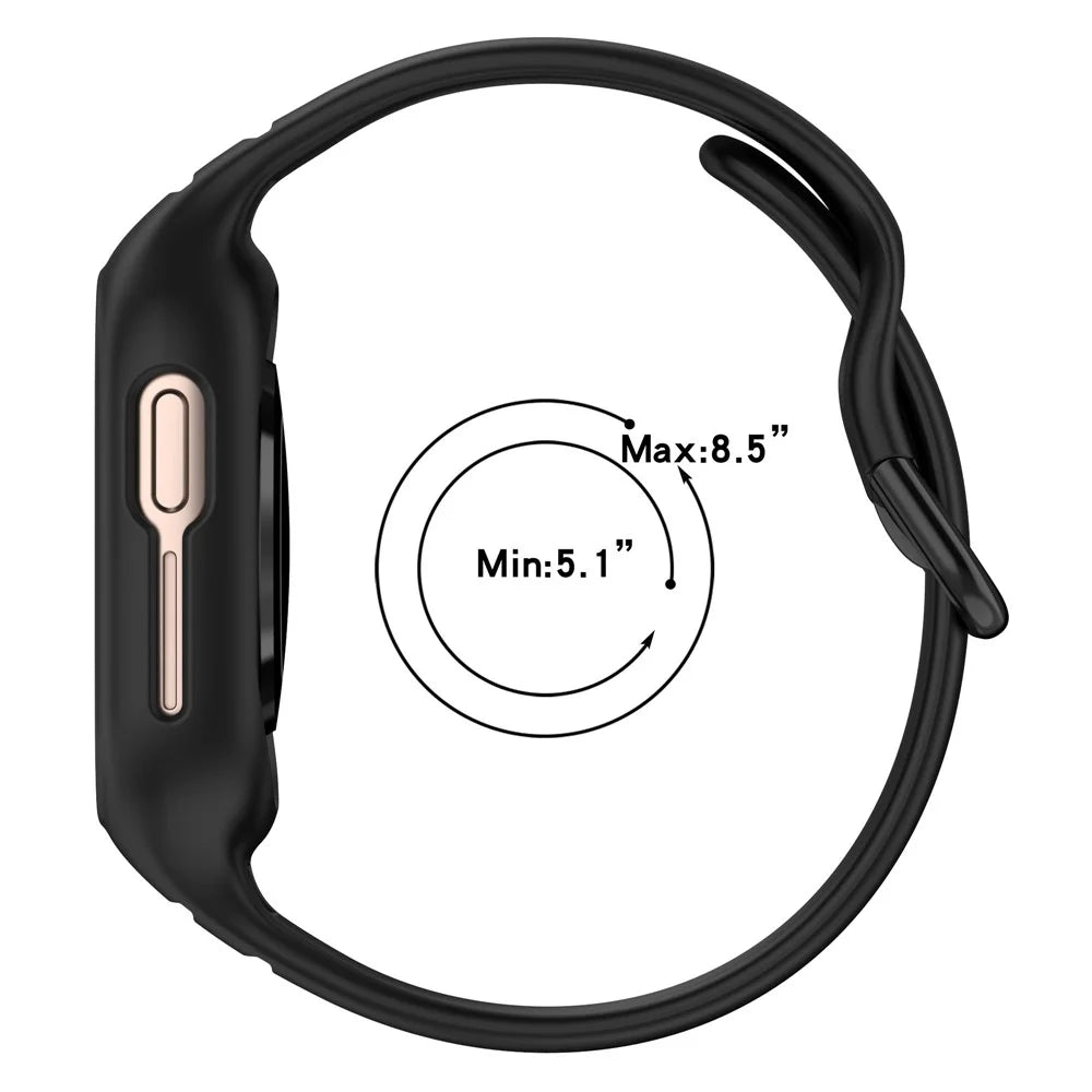 For Honor Watch 4 TMA-L19 Integrated Silicone Strap Watch Case Replacement Wrist Band - Black - 5