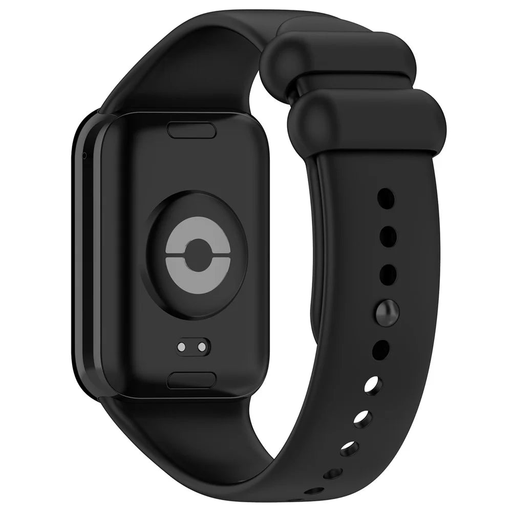 Watch Band for Xiaomi Smart Band 10 Pro / 9 Pro / 8 Pro / Redmi Watch 6 / 5 / 4 Soft Silicone Sport Replacement Strap with Black Buckle - Black - 1