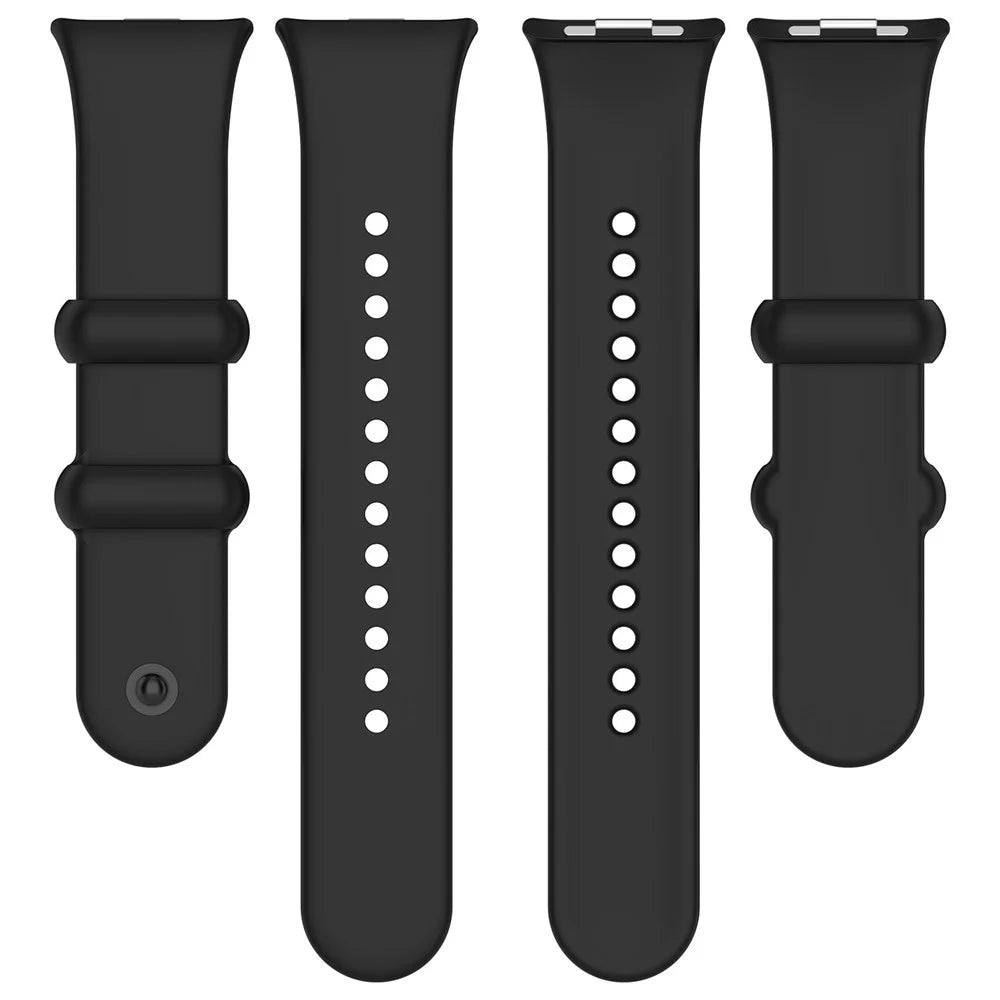 Watch Band for Xiaomi Smart Band 10 Pro / 9 Pro / 8 Pro / Redmi Watch 6 / 5 / 4 Soft Silicone Sport Replacement Strap with Black Buckle - Black - 4