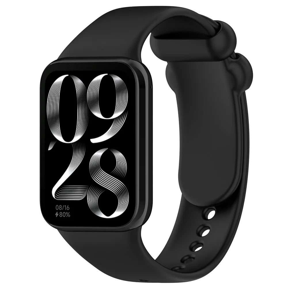 Watch Band for Xiaomi Smart Band 10 Pro / 9 Pro / 8 Pro / Redmi Watch 6 / 5 / 4 Soft Silicone Sport Replacement Strap with Black Buckle - Black - 5
