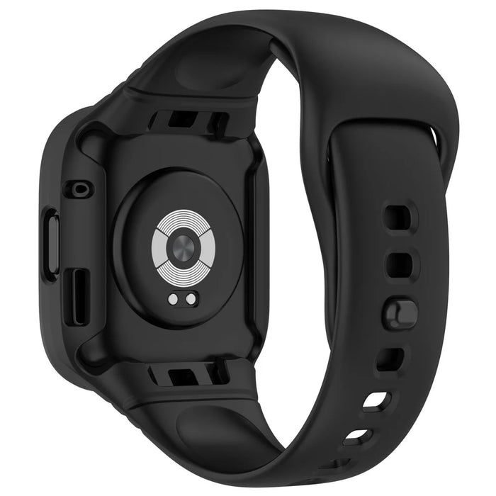 For Xiaomi Redmi Watch 3 Replacement Wrist Band Integrated Silicone Strap Watch Protective Case - Black - 1
