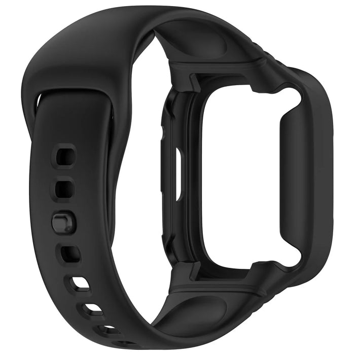 For Xiaomi Redmi Watch 3 Replacement Wrist Band Integrated Silicone Strap Watch Protective Case - Black - 2