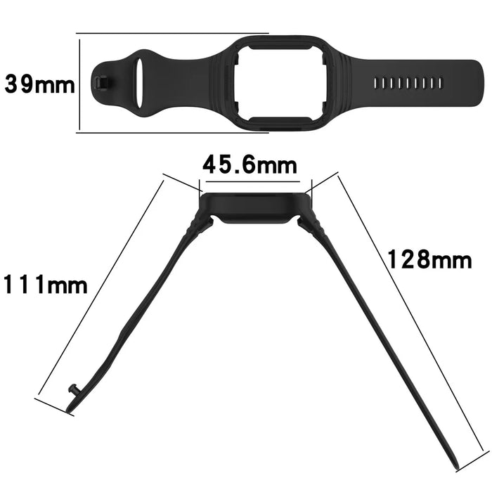 For Xiaomi Redmi Watch 3 Replacement Wrist Band Integrated Silicone Strap Watch Protective Case - Black - 5