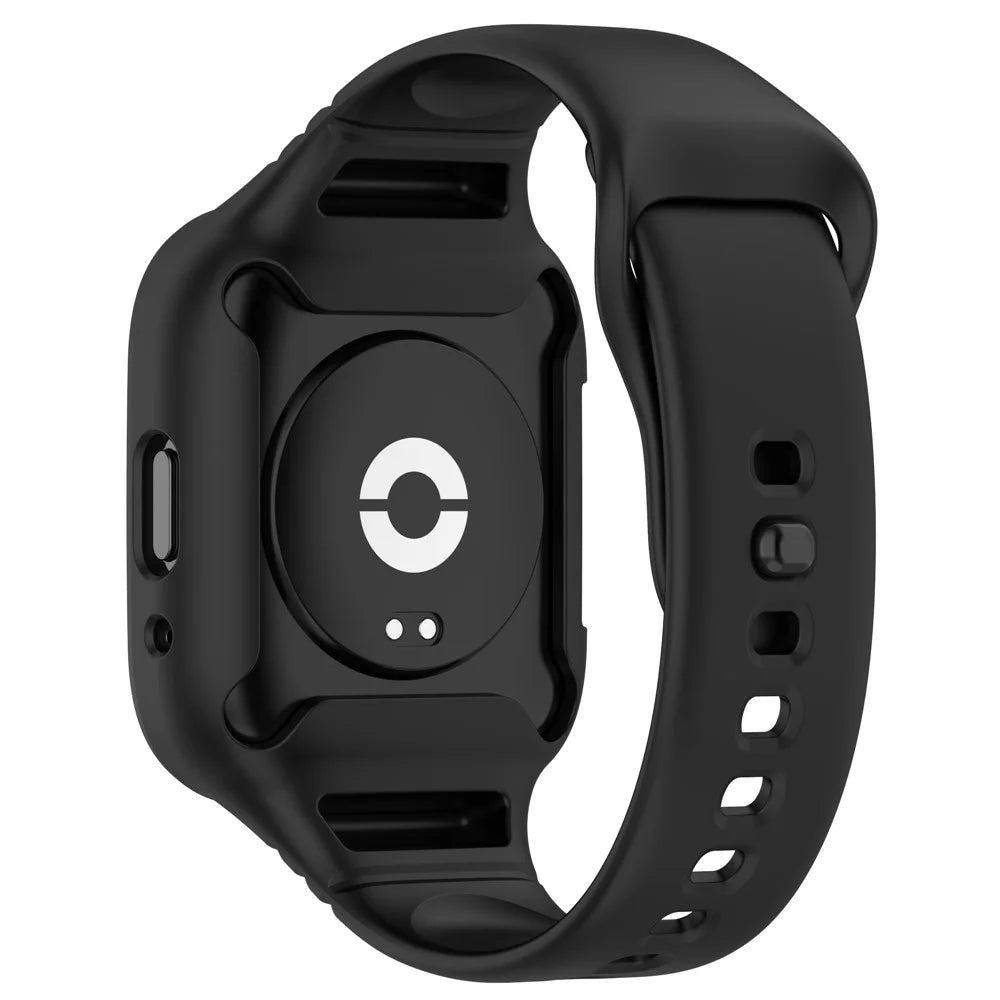 Silicone Watch Band for Xiaomi Redmi Watch 3 Active / Redmi Watch 3 Lite , Wrist Strap with Protective Case - Black - 1