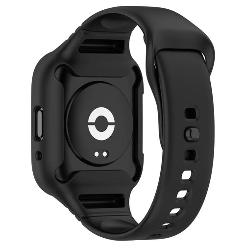 Silicone Watch Band for Xiaomi Redmi Watch 3 Active / Redmi Watch 3 Lite , Wrist Strap with Protective Case - Black - 1