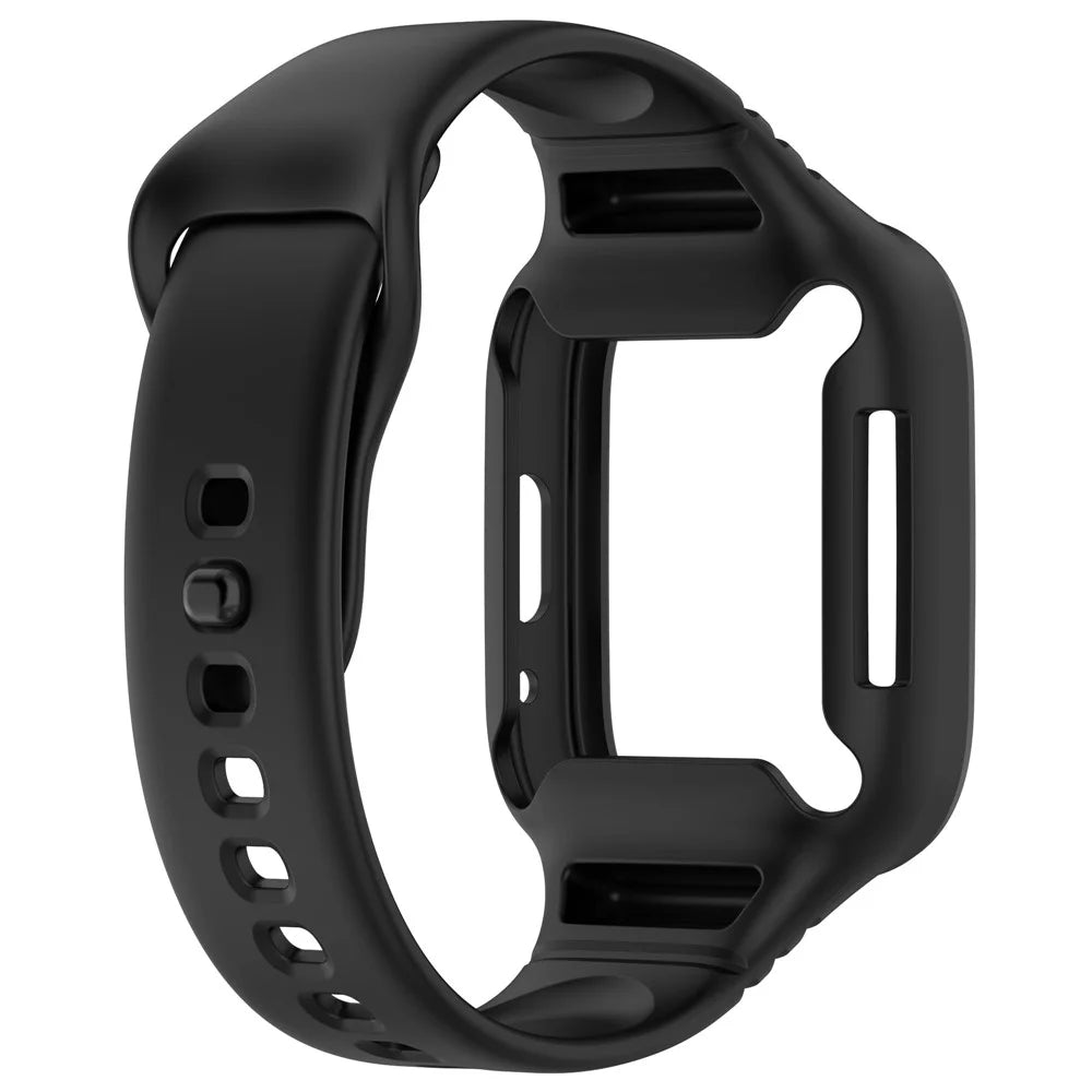 Silicone Watch Band for Xiaomi Redmi Watch 3 Active / Redmi Watch 3 Lite , Wrist Strap with Protective Case - Black - 2