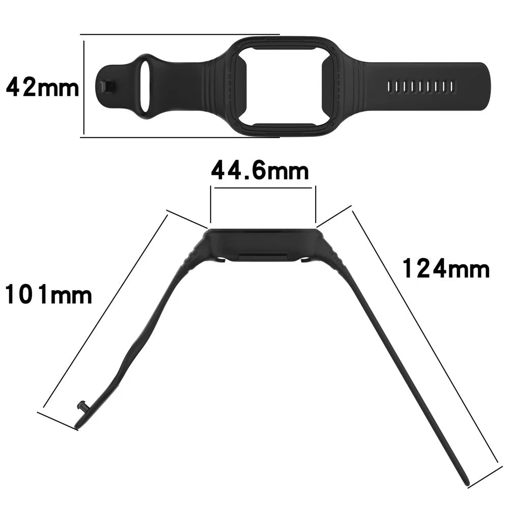 Silicone Watch Band for Xiaomi Redmi Watch 3 Active / Redmi Watch 3 Lite , Wrist Strap with Protective Case - Black - 5