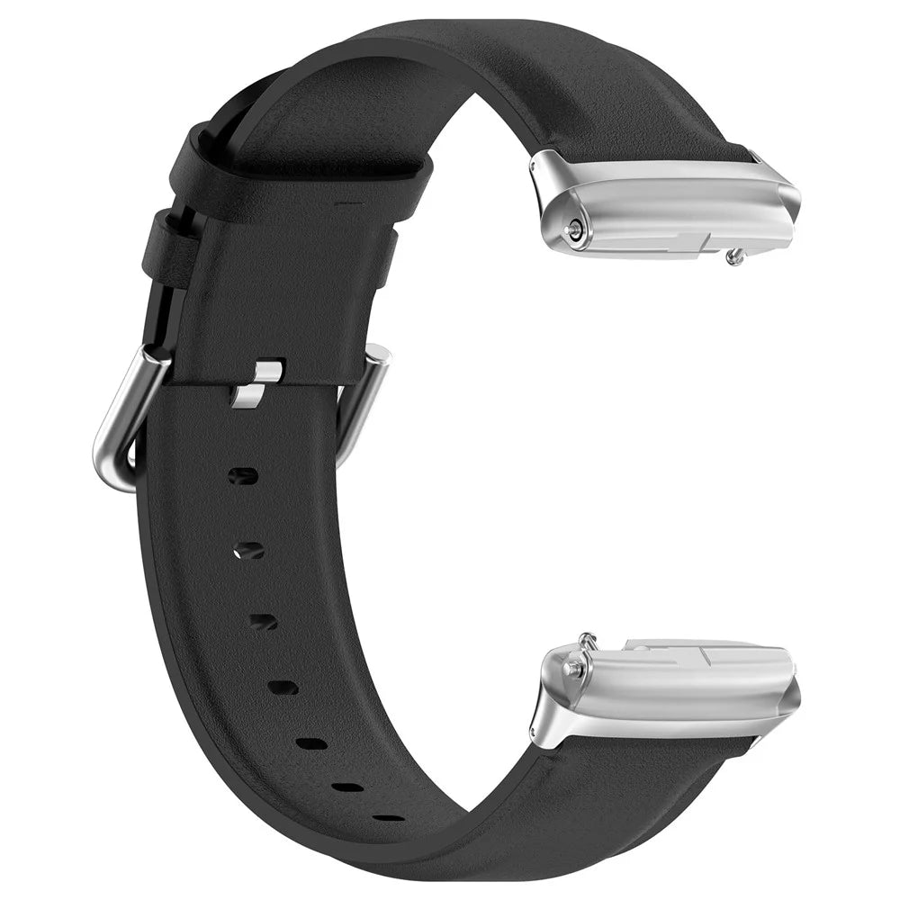 Watch Band for Xiaomi Redmi Watch 3 Active / Redmi Watch 3 Lite , Genuine Cow Leather Wrist Straps with Connector - Black - 2
