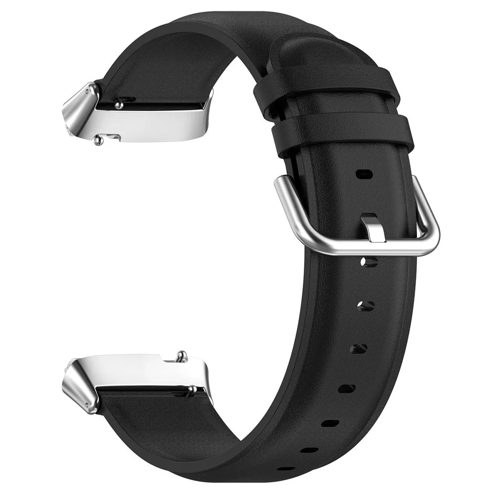 Watch Band for Xiaomi Redmi Watch 3 Active / Redmi Watch 3 Lite , Genuine Cow Leather Wrist Straps with Connector - Black - 3