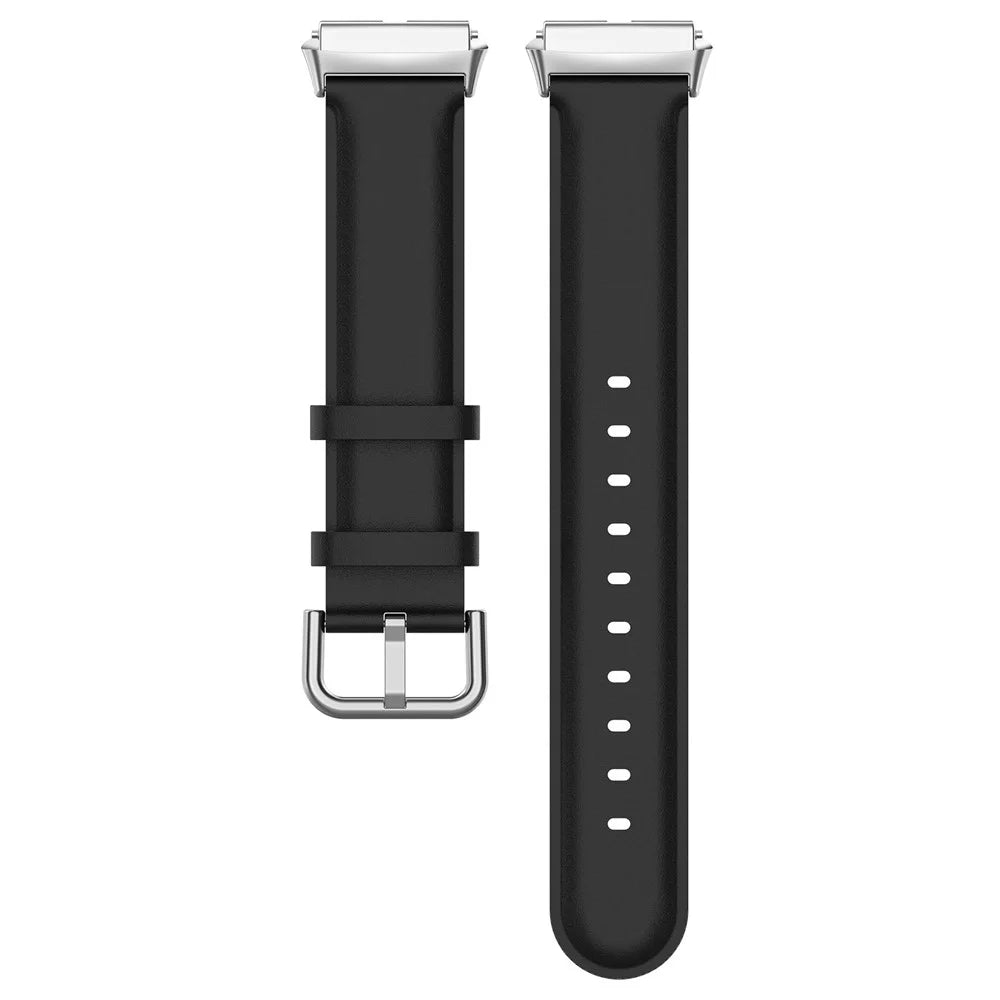 Watch Band for Xiaomi Redmi Watch 3 Active / Redmi Watch 3 Lite , Genuine Cow Leather Wrist Straps with Connector - Black - 4