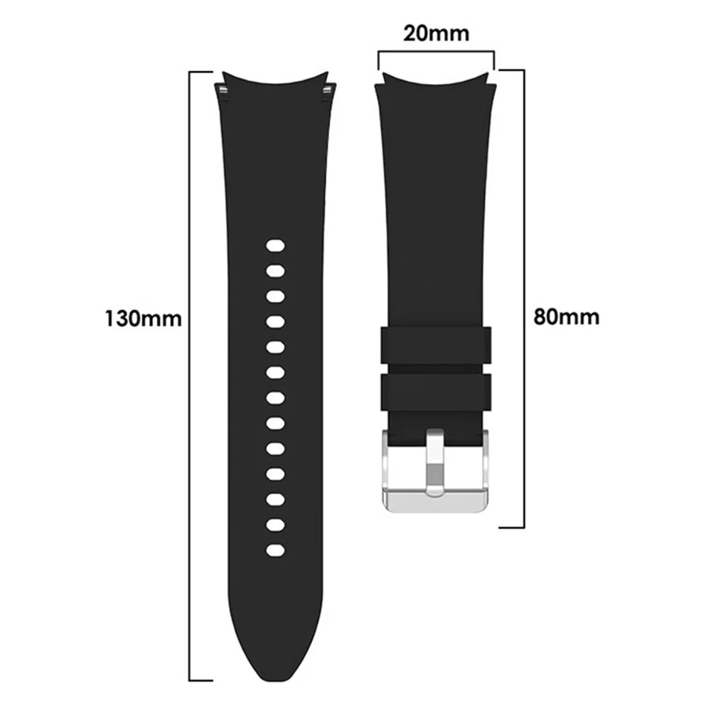 For Samsung Galaxy Watch FE 40mm / Watch6 40mm / 44mm / Watch6 Classic 43mm / 47mm Watch Band Silicone Strap with Silver Buckle - Pink - 7