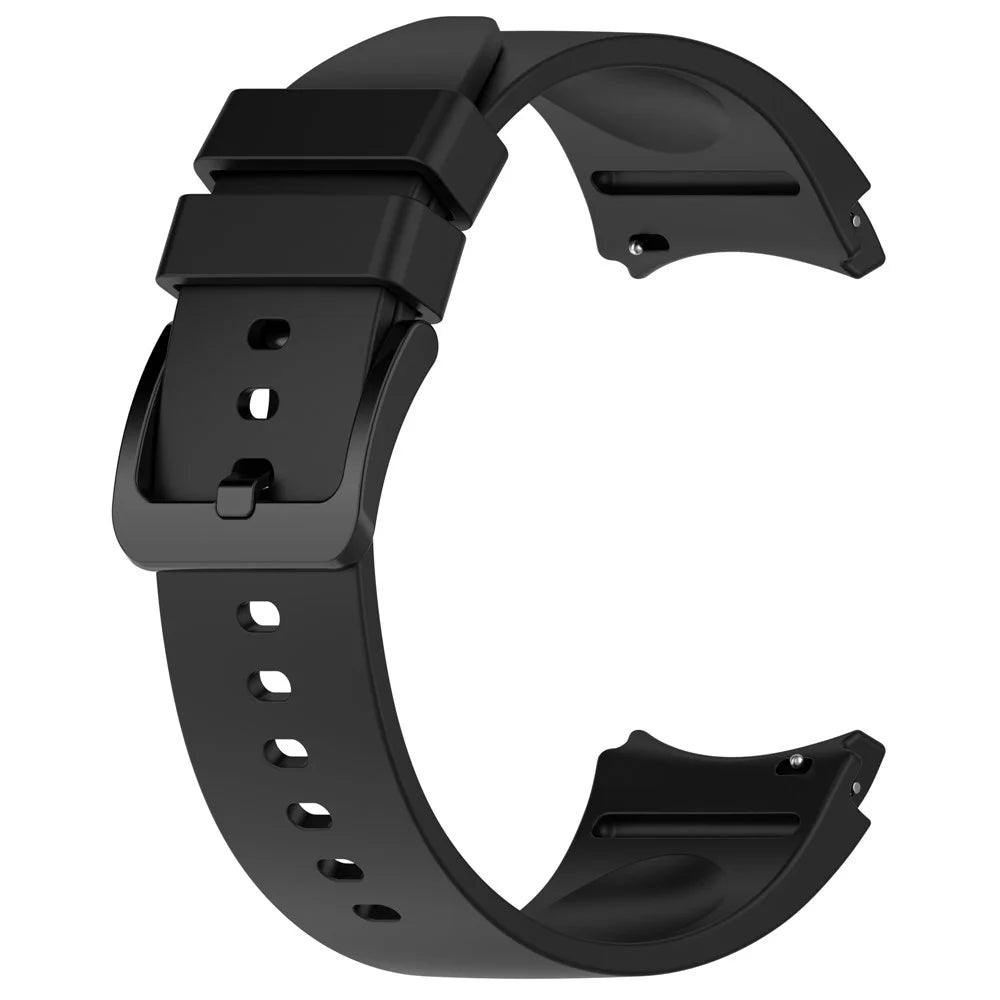 For Samsung Galaxy Watch FE 40mm / Watch6 40mm / 44mm / Watch6 Classic 43mm / 47mm Silicone Watch Band Strap with Colorful Buckle - Black - 2