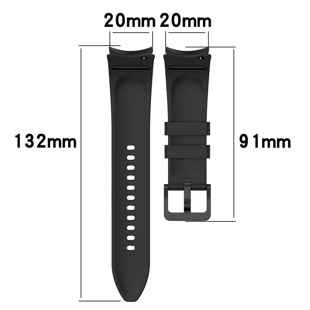 For Samsung Galaxy Watch FE 40mm / Watch6 40mm / 44mm / Watch6 Classic 43mm / 47mm Silicone Watch Band Strap with Colorful Buckle - Black - 5