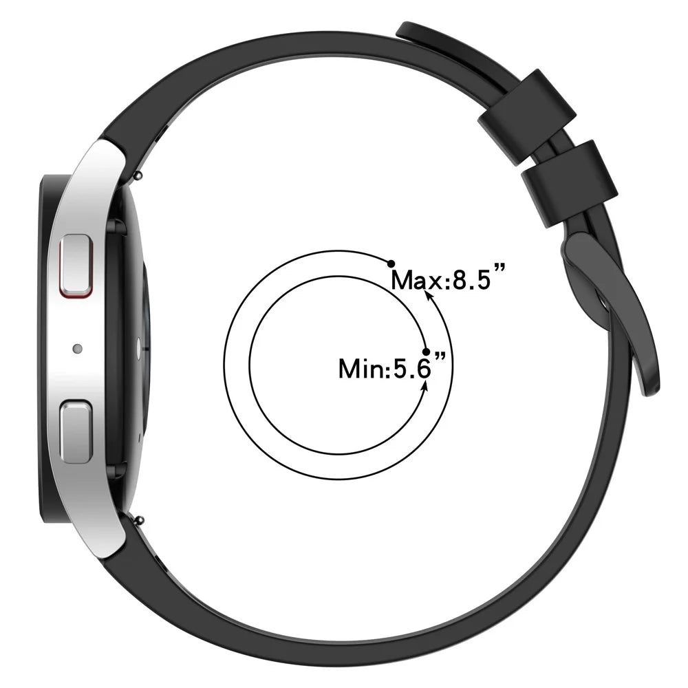 For Samsung Galaxy Watch FE 40mm / Watch6 40mm / 44mm / Watch6 Classic 43mm / 47mm Silicone Watch Band Strap with Colorful Buckle - Black - 6