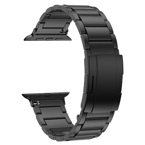 Watch Band for Apple Watch Series 11 10 42mm / 9 8 7 41mm / SE3 SE2 SE 6 5 4 40mm / 3 2 1 38mm Titanium Alloy Smartwatch Strap - Black - 1