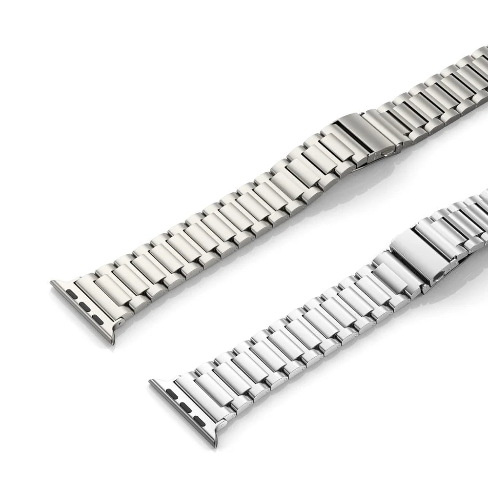For Apple Watch Ultra 3 2 1 49mm / Series 11 10 46mm / 9 8 7 45mm / SE3 SE2 SE 6 5 4 44mm / 3 2 1 42mm Hard Titanium Alloy Watch Strap - Black - 4
