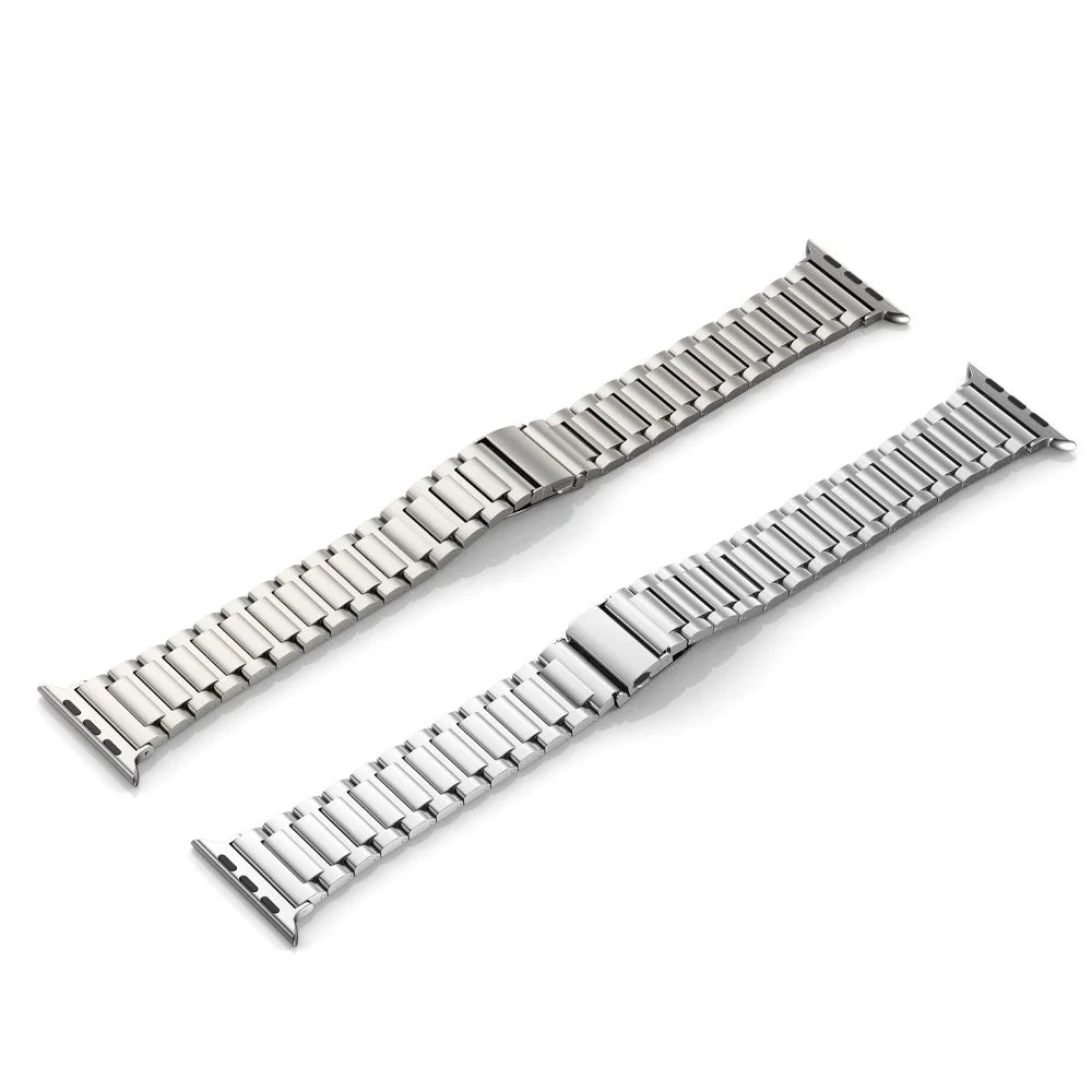 For Apple Watch Ultra 3 2 1 49mm / Series 11 10 46mm / 9 8 7 45mm / SE3 SE2 SE 6 5 4 44mm / 3 2 1 42mm Hard Titanium Alloy Watch Strap - Black - 5