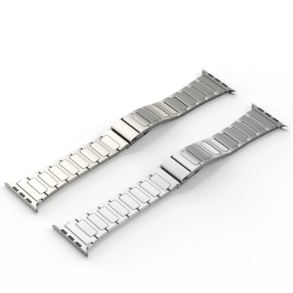 For Apple Watch Ultra 3 2 1 49mm / Series 11 10 46mm / 9 8 7 45mm / SE3 SE2 SE 6 5 4 44mm / 3 2 1 42mm Titanium Alloy Strap Watch Band - Titanium Color - 5