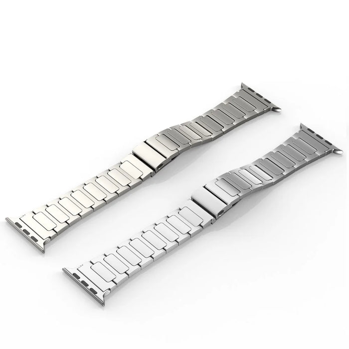 Watch Strap for Apple Watch Series 11 10 42mm / 9 8 7 41mm / SE3 SE2 SE 6 5 4 40mm / 3 2 1 38mm Flat Buckle Titanium Alloy Watch Strap - Titanium Color - 5