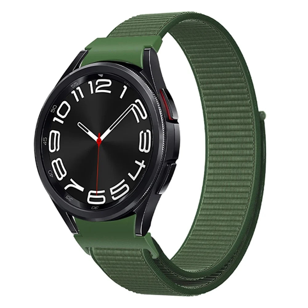 For Samsung Galaxy Watch FE 40mm / Watch6 / Watch6 Classic / Watch 5 / Watch 5 Pro Nylon Watch Strap Breathable Smart Watch Band - Army Green - 2
