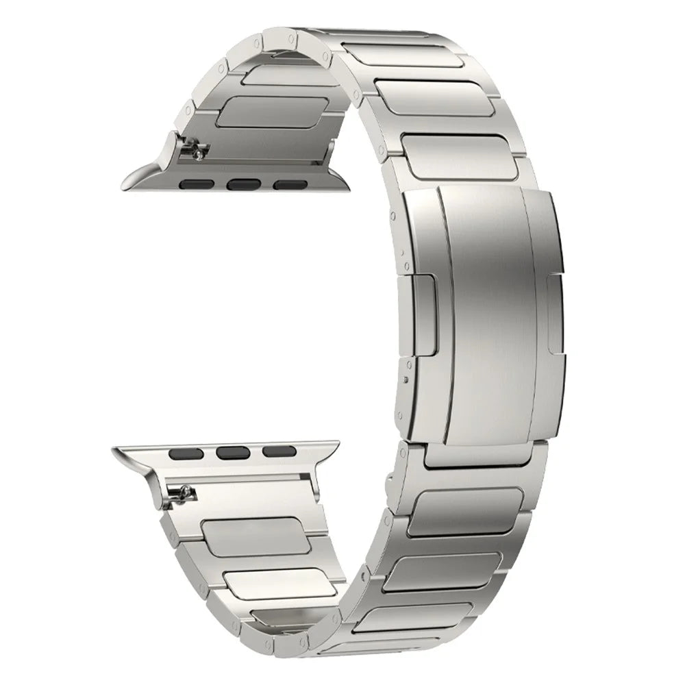 Watch Strap for Apple Watch Series 11 10 42mm / 9 8 7 41mm / SE3 SE2 SE 6 5 4 40mm / 3 2 1 38mm Titanium Alloy Smart Watch Strap - Titanium Color - 1