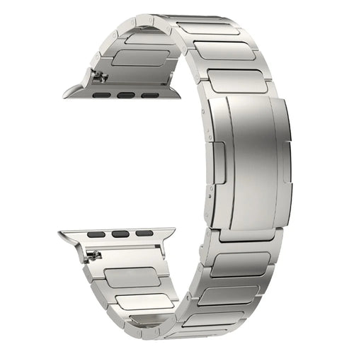 Watch Strap for Apple Watch Series 11 10 42mm / 9 8 7 41mm / SE3 SE2 SE 6 5 4 40mm / 3 2 1 38mm Titanium Alloy Smart Watch Strap - Titanium Color - 1