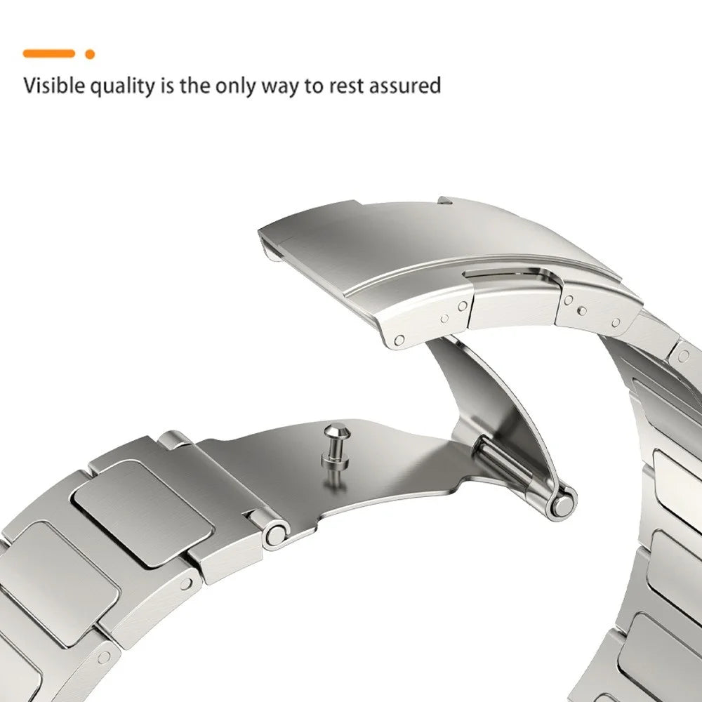 Watch Strap for Apple Watch Series 11 10 42mm / 9 8 7 41mm / SE3 SE2 SE 6 5 4 40mm / 3 2 1 38mm Titanium Alloy Smart Watch Strap - Titanium Color - 3