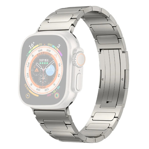 Watch Strap for Apple Watch Series 11 10 42mm / 9 8 7 41mm / SE3 SE2 SE 6 5 4 40mm / 3 2 1 38mm Titanium Alloy Replacement Watch Strap - Titanium Color - 1