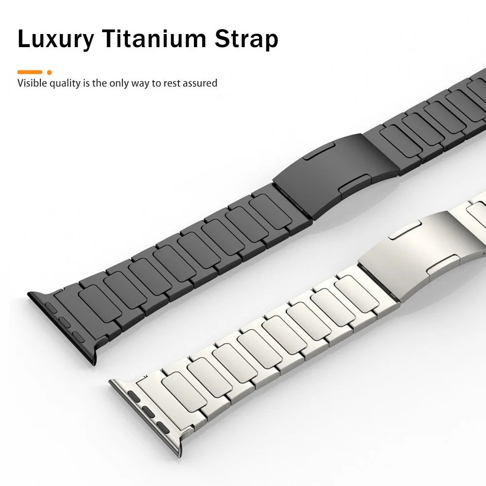 Watch Strap for Apple Watch Series 11 10 42mm / 9 8 7 41mm / SE3 SE2 SE 6 5 4 40mm / 3 2 1 38mm Titanium Alloy Replacement Watch Strap - Titanium Color - 4