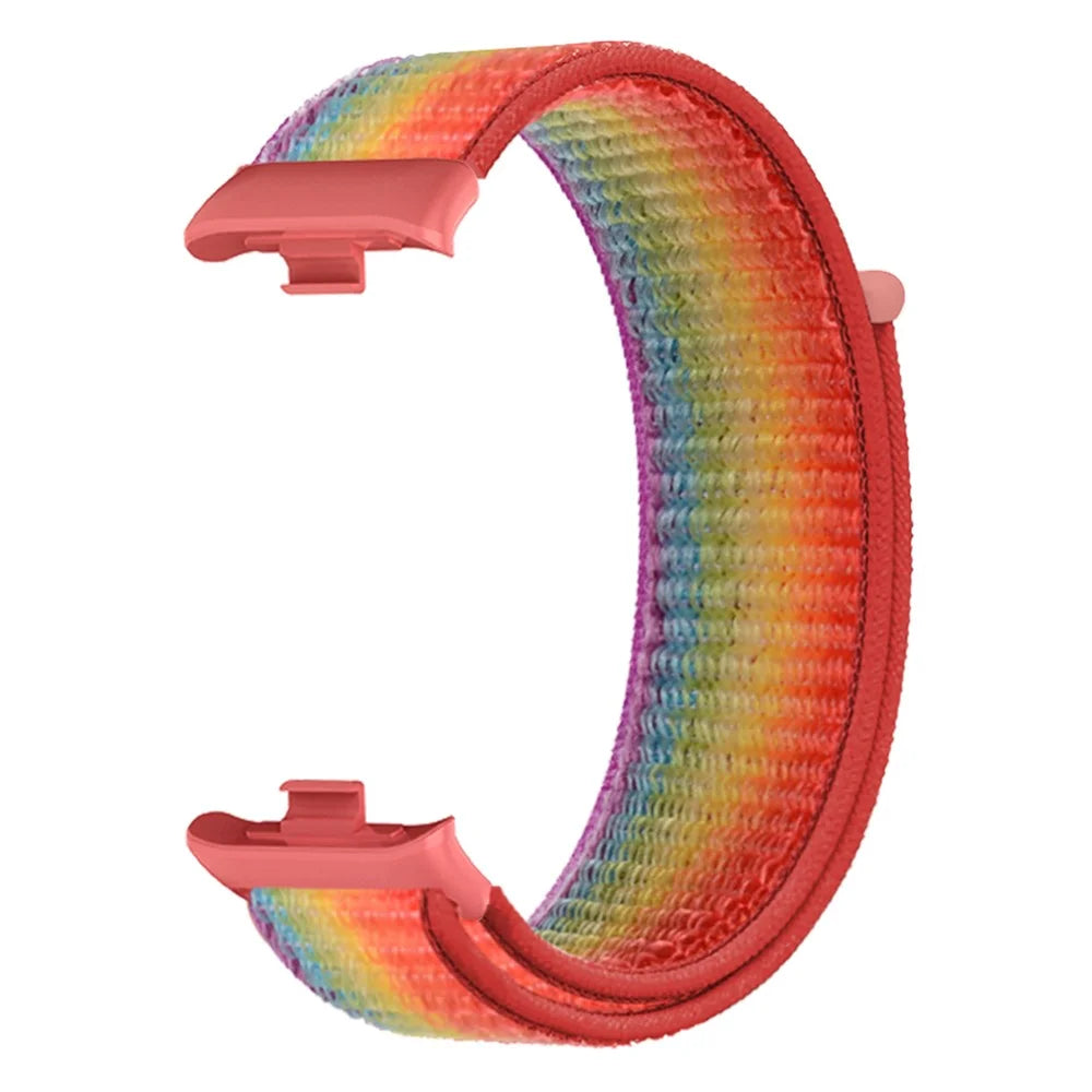 For Xiaomi Smart Band 10 Pro / 9 Pro / 8 Pro / Redmi Watch 6 / 5 / 4 Nylon Loop Watch Band Breathable Sport Strap - Rainbow - 3