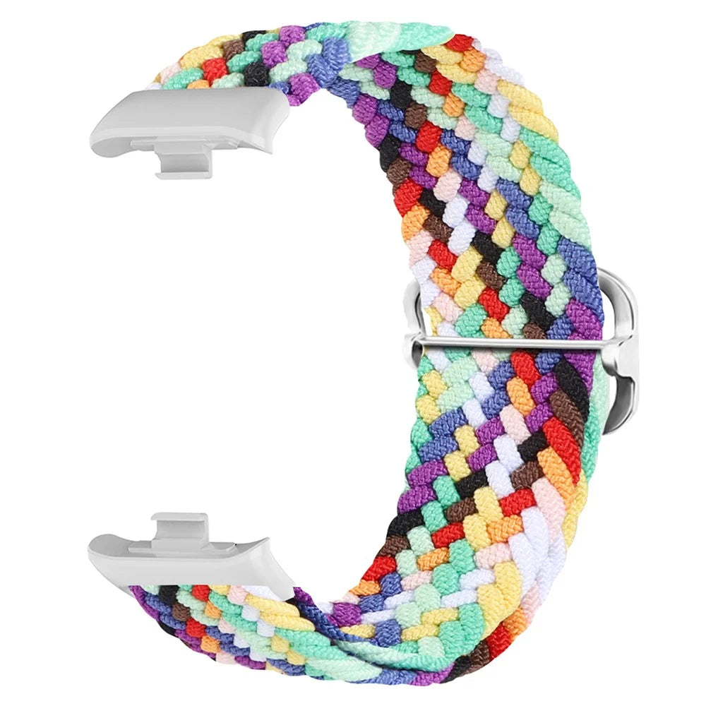 For Xiaomi Smart Band 10 Pro / 9 Pro / 8 Pro / Redmi Watch 6 / 5 / 4 Nylon Watch Band Adjustable Woven Strap - Official Rainbow - 3