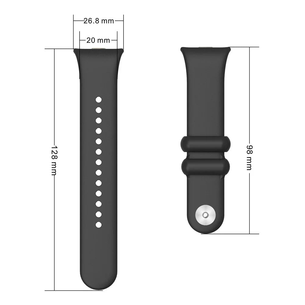 For Xiaomi Smart Band 10 Pro / 9 Pro / 8 Pro / Redmi Watch 6 / 5 / 4 Watch Strap Silicone Replacement Wristband - Black - 5