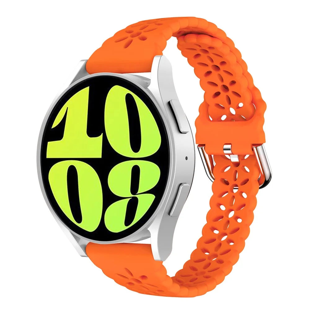 For Samsung Galaxy Watch FE 40mm / Watch6 / 6 Classic / Watch 5 / 5 Pro / Watch4 Silicone Strap 20mm Watch Band - Orange - 3