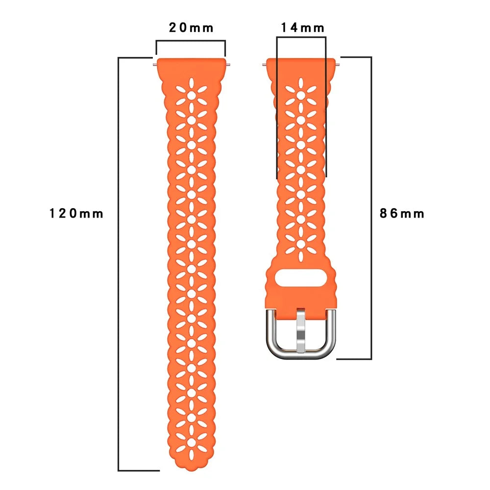 For Samsung Galaxy Watch FE 40mm / Watch6 / 6 Classic / Watch 5 / 5 Pro / Watch4 Silicone Strap 20mm Watch Band - Orange - 5
