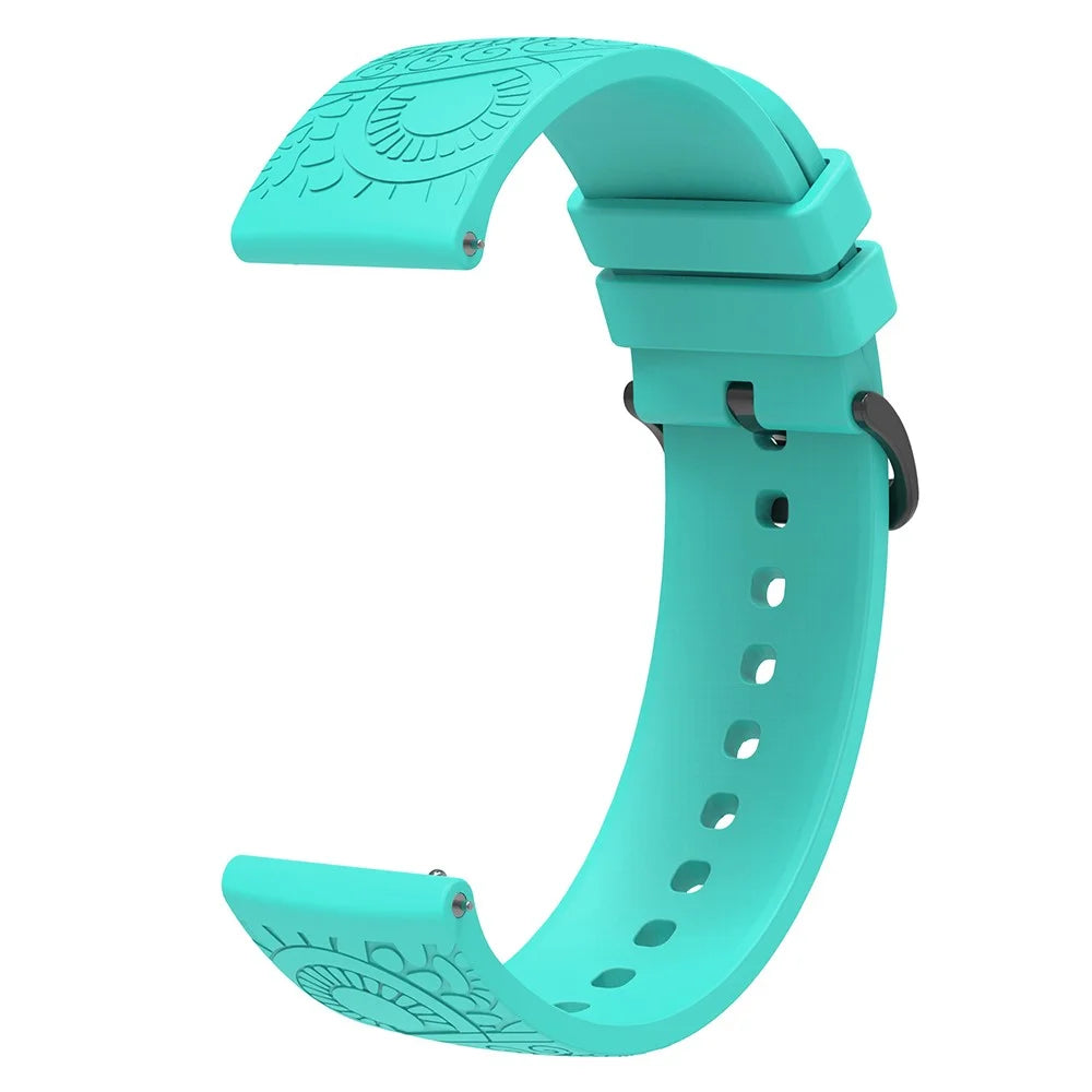For Garmin Vivomove / Samsung Gear Sport / Pebble 2 / Huawei Watch 2 Patten Silicone Strap 20mm Watchband - Mint Green - 2