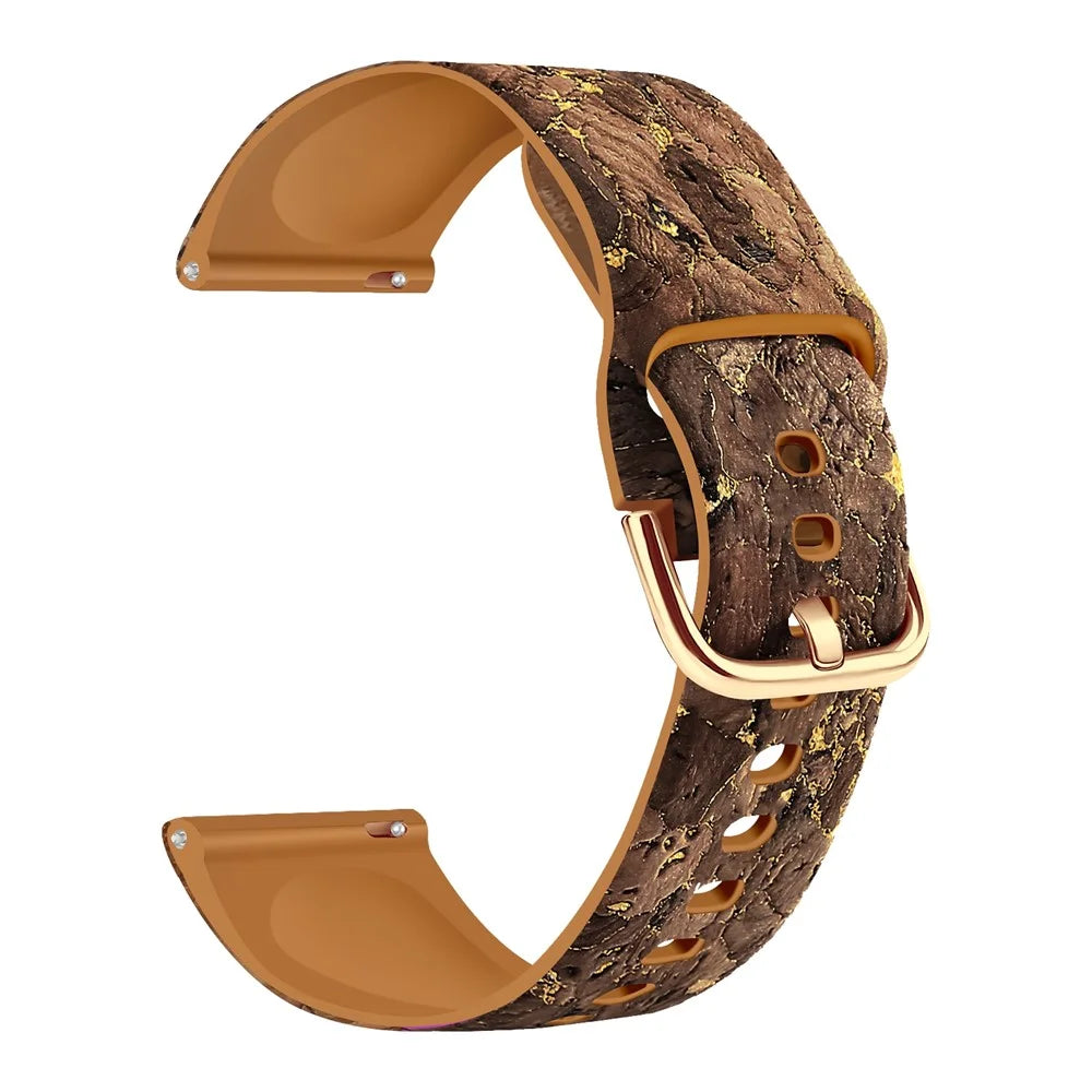 20mm Watch Band for Samsung Galaxy Watch6 Classic 43mm 47mm / Watch6 40mm 44mm Genuine Tree Leather+TPE Strap - Style A - 2