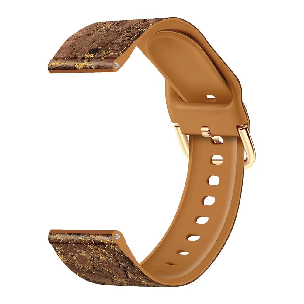 20mm Watch Band for Samsung Galaxy Watch6 Classic 43mm 47mm / Watch6 40mm 44mm Genuine Tree Leather+TPE Strap - Style A - 3