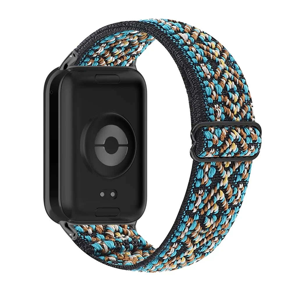 For Xiaomi Smart Band 10 Pro / 9 Pro / 8 Pro / Redmi Watch 6 / 5 / 4 Nylon Braided Watch Strap Quick Release Elastic Watch Band - Brown - 1