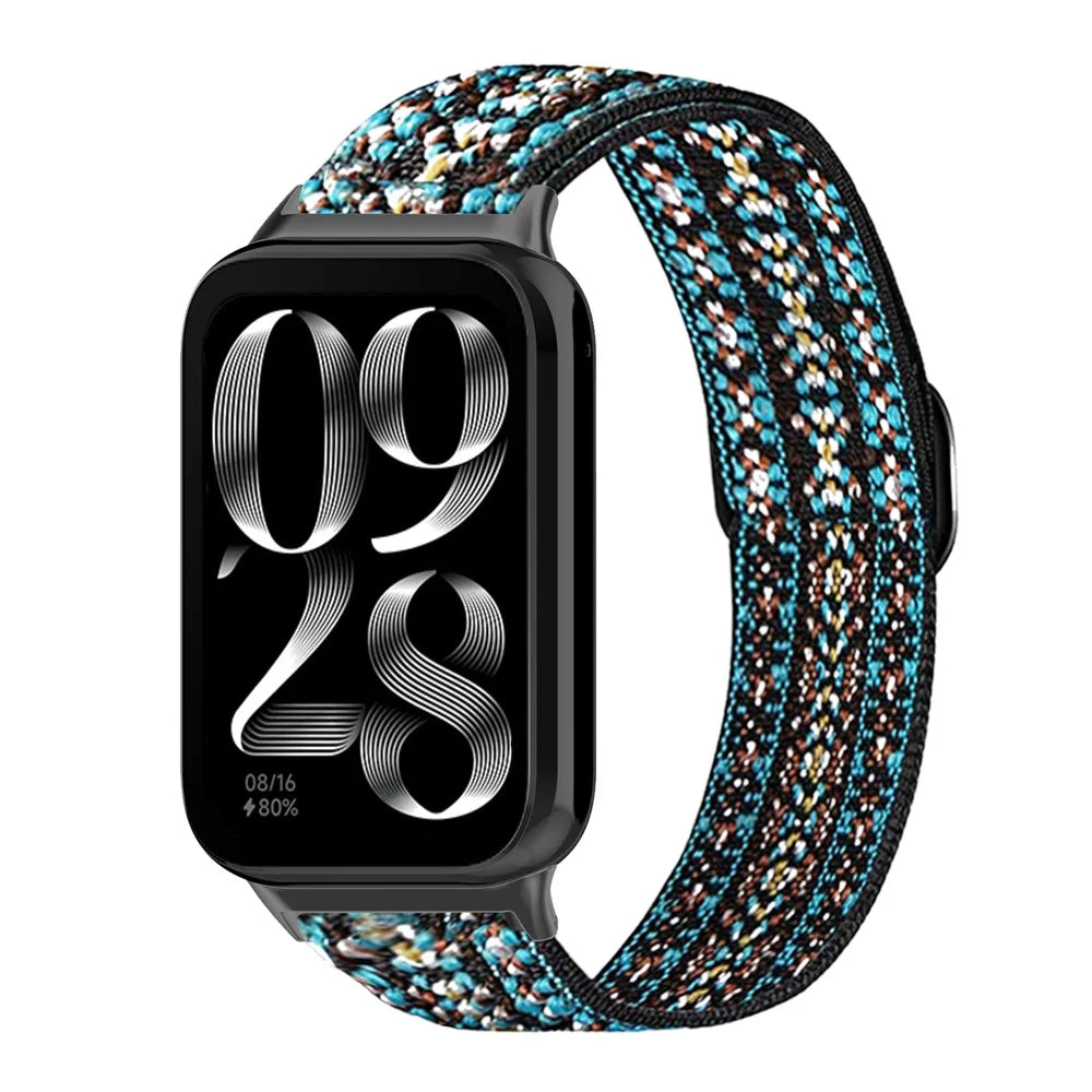 For Xiaomi Smart Band 10 Pro / 9 Pro / 8 Pro / Redmi Watch 6 / 5 / 4 Nylon Braided Watch Strap Quick Release Elastic Watch Band - Brown - 3
