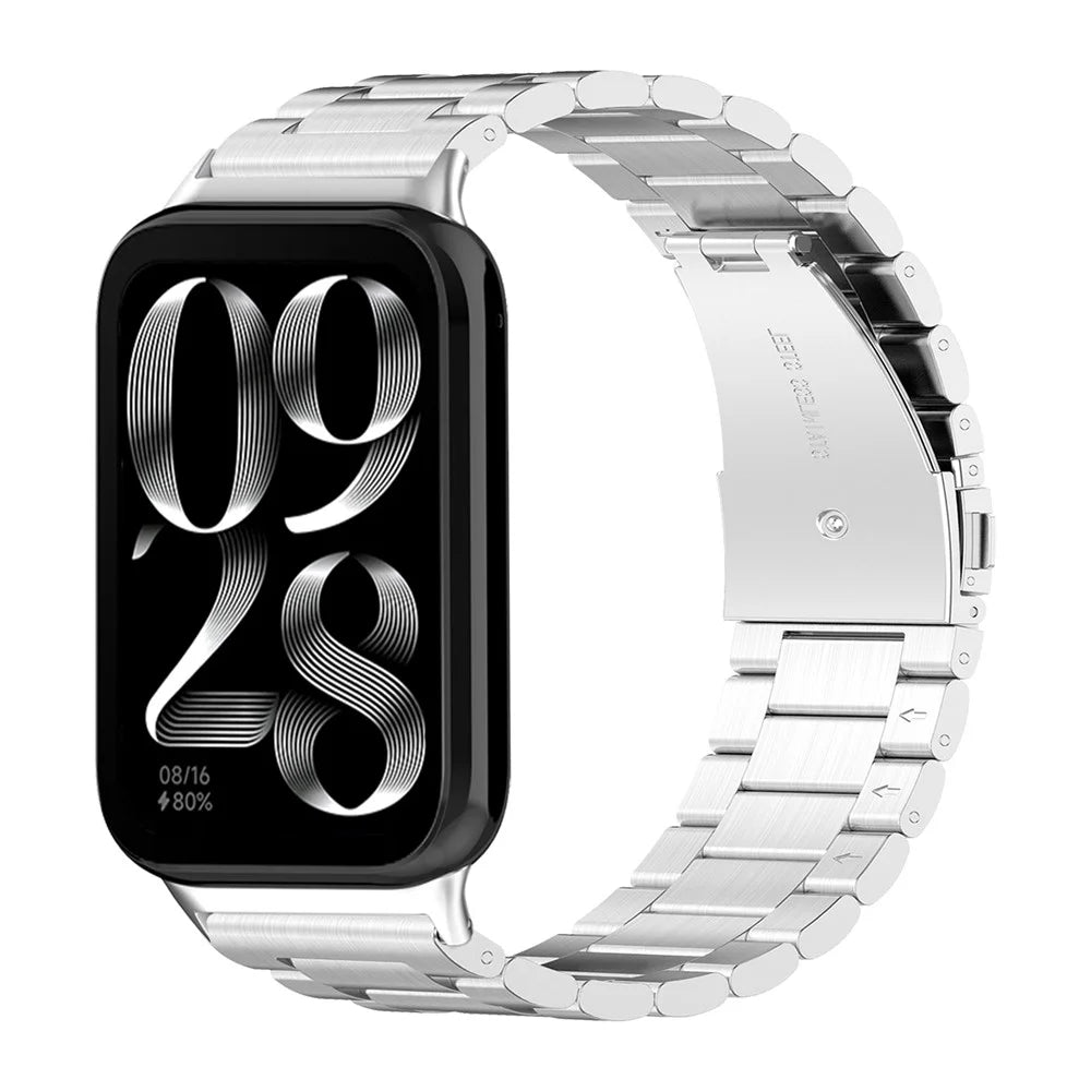 For Xiaomi Smart Band 10 Pro / 9 Pro / 8 Pro / Redmi Watch 6 / 5 / 4 Watch Strap Stainless Steel Silver Watch Band with Tool, Spring Bar - 3
